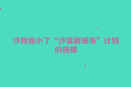 沙特缩小了“沙漠新城市”计划的规模