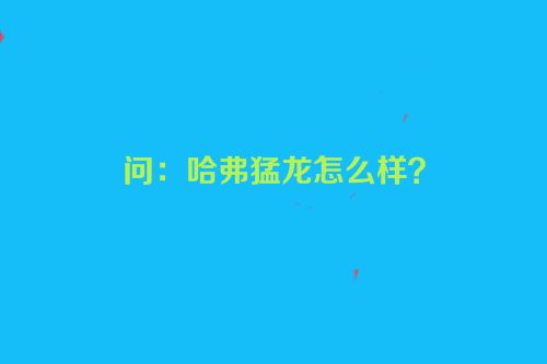 问：哈弗猛龙怎么样？