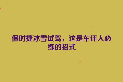 保时捷冰雪试驾，这是车评人必练的招式