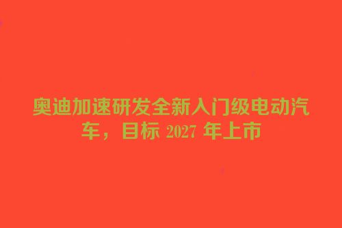 奥迪加速研发全新入门级电动汽车，目标 2027 年上市