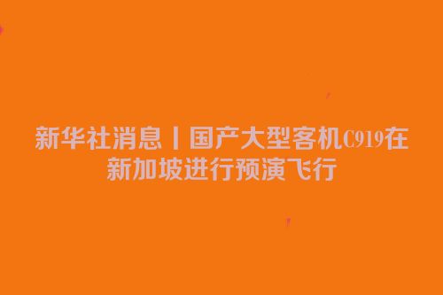 新华社消息丨国产大型客机C919在新加坡进行预演飞行