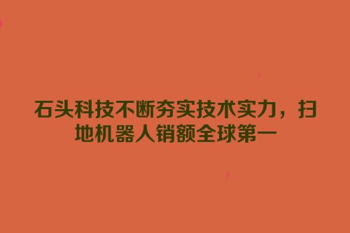石头科技不断夯实技术实力，扫地机器人销额全球第一