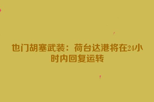 也门胡塞武装：荷台达港将在24小时内回复运转