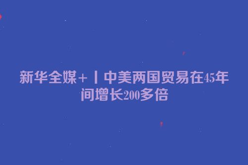 新华全媒+丨中美两国贸易在45年间增长200多倍