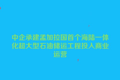中企承建孟加拉国首个海陆一体化超大型石油储运工程投入商业运营
