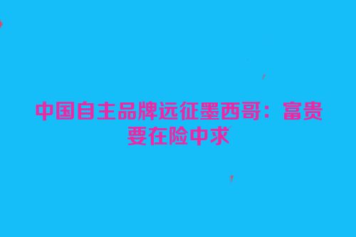 中国自主品牌远征墨西哥：富贵要在险中求