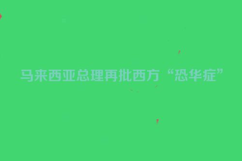 马来西亚总理再批西方“恐华症”