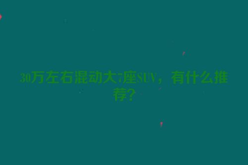 30万左右混动大7座SUV，有什么推荐？