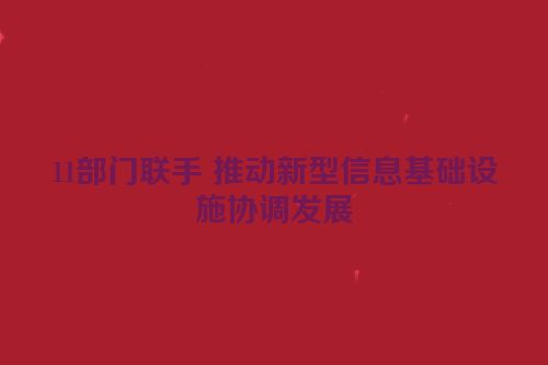 11部门联手 推动新型信息基础设施协调发展