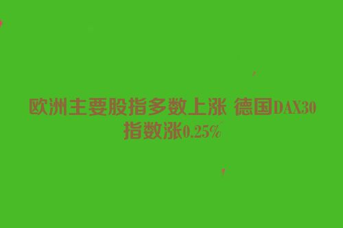 欧洲主要股指多数上涨 德国DAX30指数涨0.25%