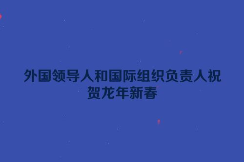 外国领导人和国际组织负责人祝贺龙年新春