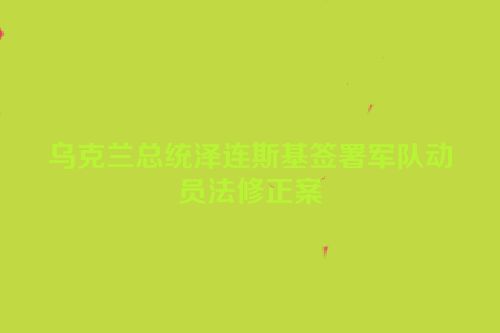 乌克兰总统泽连斯基签署军队动员法修正案