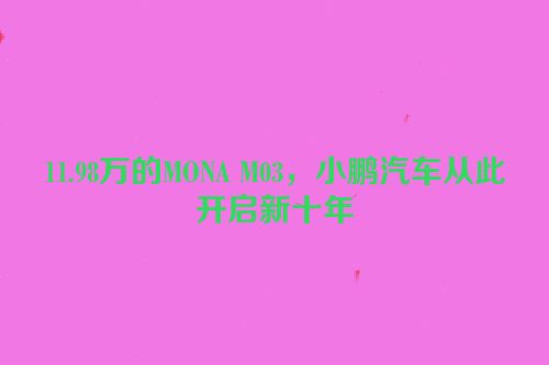 11.98万的MONA M03，小鹏汽车从此开启新十年