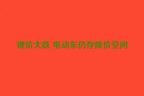 锂价大跌 电动车仍存降价空间
