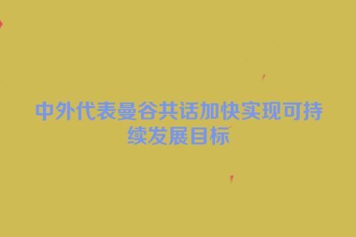 中外代表曼谷共话加快实现可持续发展目标