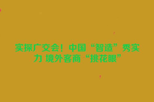 实探广交会！中国“智造”秀实力 境外客商“挑花眼”