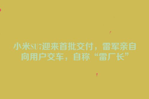 小米SU7迎来首批交付，雷军亲自向用户交车，自称“雷厂长”