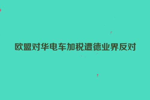 欧盟对华电车加税遭德业界反对