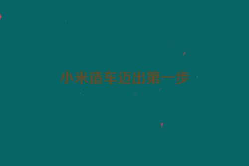 小米造车迈出第一步