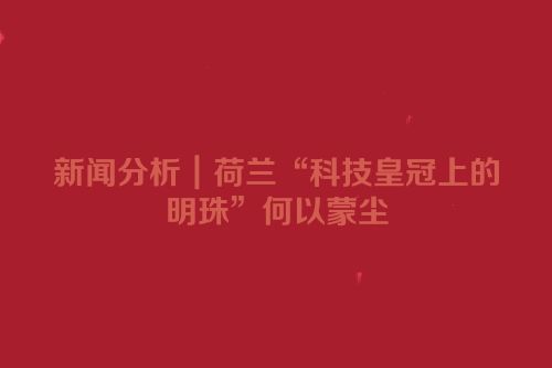 新闻分析｜荷兰“科技皇冠上的明珠”何以蒙尘