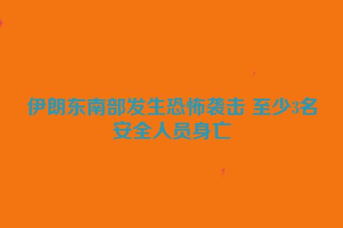 伊朗东南部发生恐怖袭击 至少3名安全人员身亡