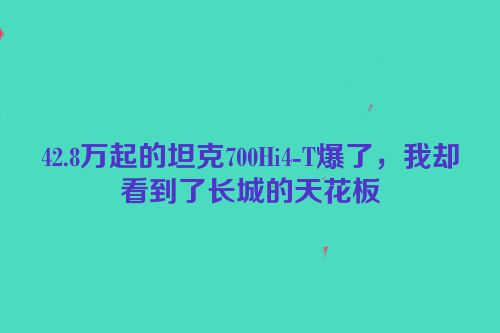 42.8万起的坦克700Hi4-T爆了，我却看到了长城的天花板