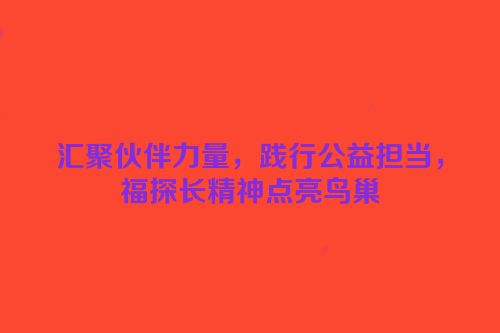 汇聚伙伴力量，践行公益担当，福探长精神点亮鸟巢