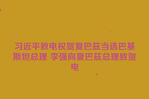 习近平致电祝贺夏巴兹当选巴基斯坦总理 李强向夏巴兹总理致贺电