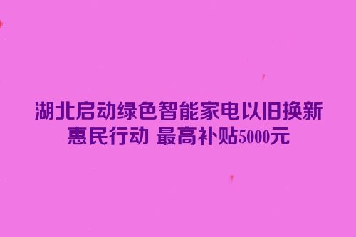湖北启动绿色智能家电以旧换新惠民行动 最高补贴5000元