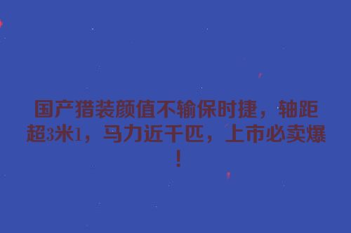 国产猎装颜值不输保时捷，轴距超3米1，马力近千匹，上市必卖爆！