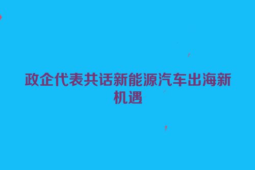 政企代表共话新能源汽车出海新机遇