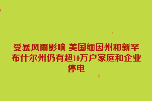 受暴风雨影响 美国缅因州和新罕布什尔州仍有超10万户家庭和企业停电