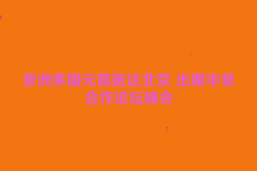 非洲多国元首抵达北京 出席中非合作论坛峰会