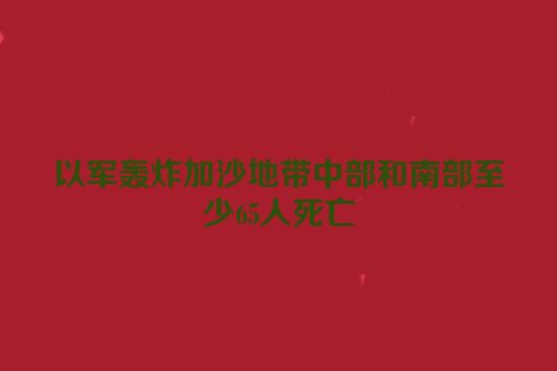 以军轰炸加沙地带中部和南部至少65人死亡