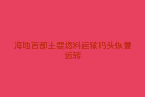海地首都主要燃料运输码头恢复运转
