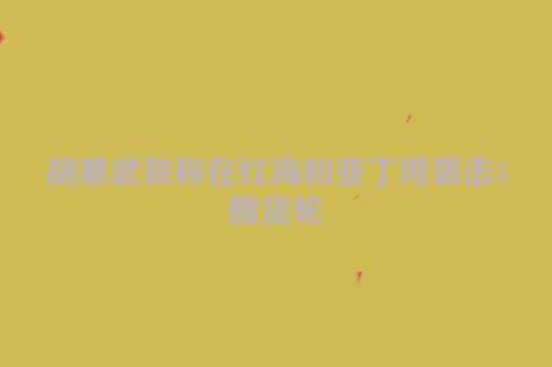 胡塞武装称在红海和亚丁湾袭击3艘货轮