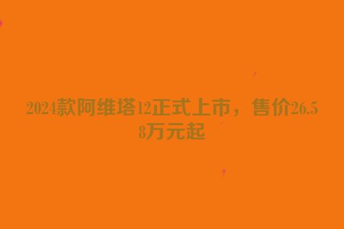 2024款阿维塔12正式上市，售价26.58万元起